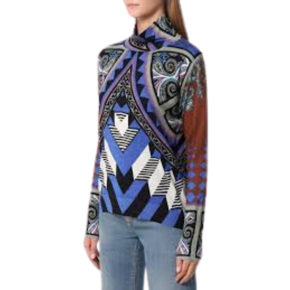 ETRO Multicolor Printed Mock Turtleneck Jumper IT40 - EUC - Picture 6 of 16